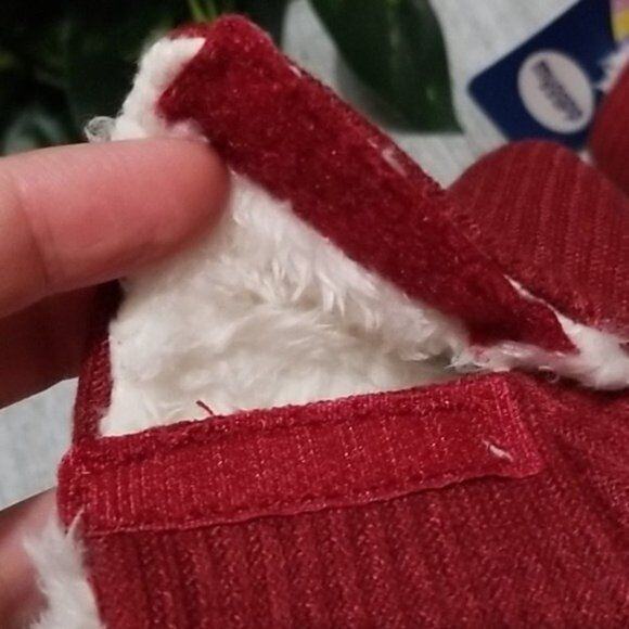 MYGGPP Red Nnit Faux Fur Baby Booties NEW Infant 0-6 Months - Picture 8 of 10